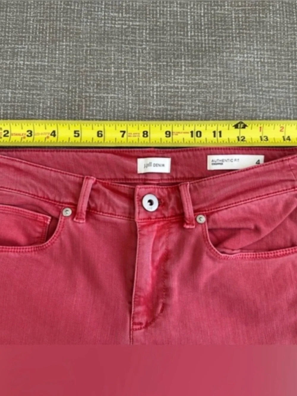 J. Jill Denim Authentic Fit Cropped Jeans Women’s 4 Coral Pink Stretch Cuff